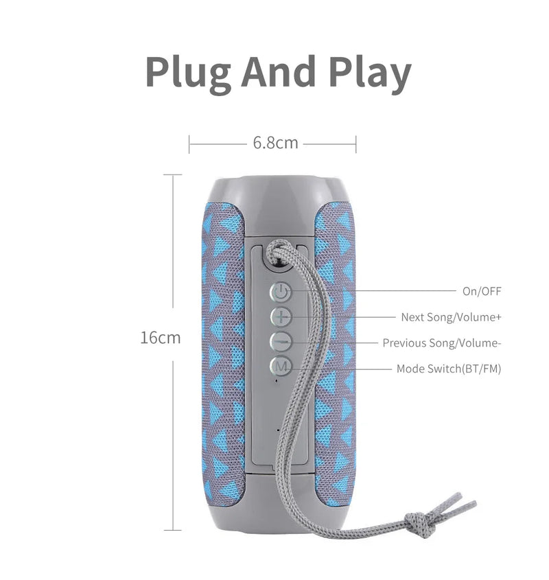 Tg117 alto-falante bluetooth portátil verdadeira caixa de som sem fio à prova dwireless água alto-falante estéreo ao ar livre surround suporta rádio tf