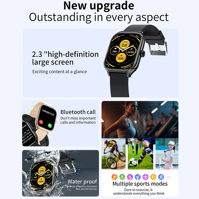 Relógio inteligente gts masculino feminino 1.77 tela de toque completa esportes fitness relógio bluetooth chamada android telefone digital multidial smartwatch